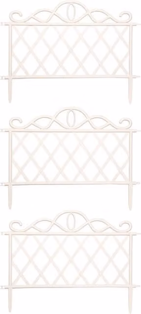 Redwood Leisure 3 Pack of White Plastic Garden Border Fences