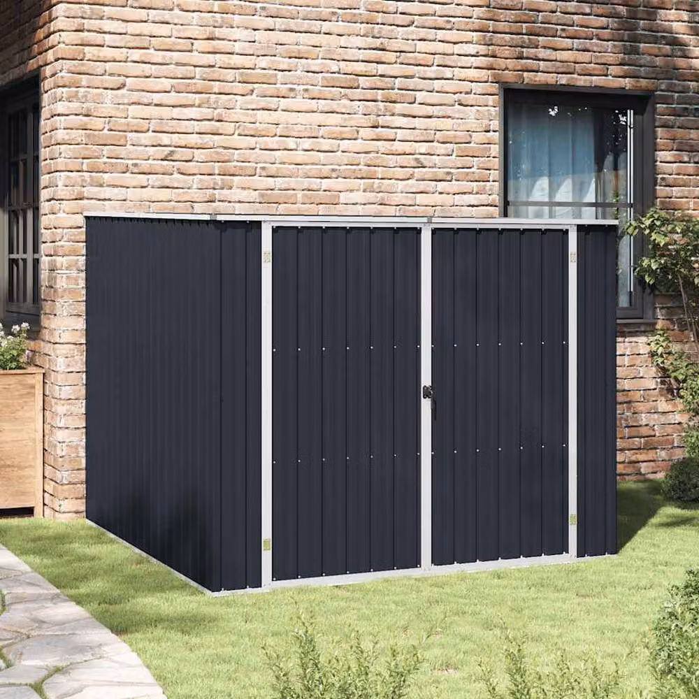 Berkfield Home Garden Shed in Anthracite Grey Galvanised Steel, W/D/H: 195 x 198 x 159 cm – 2