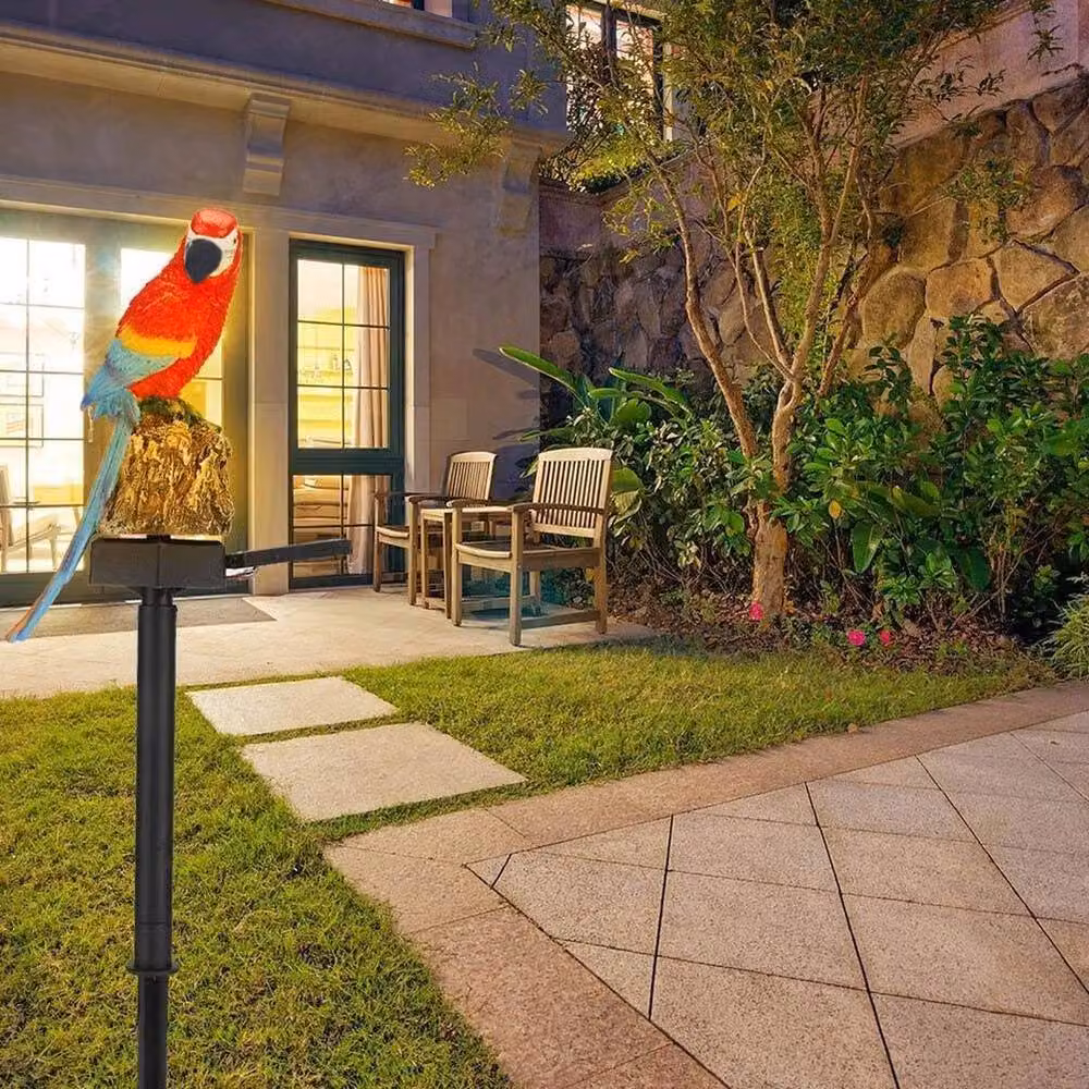 EONLION Red Parrot LED Solar Power Garden Light, Resin, Height: 100 cm – 3