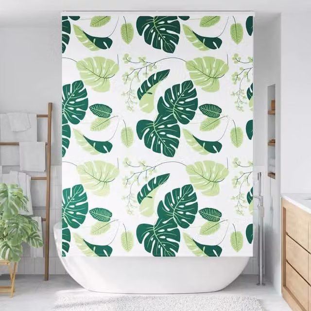 Berkfield Home Green Opaque Shower Roller Blind with Cassette, W: 150 cm, H: 240 cm – 1