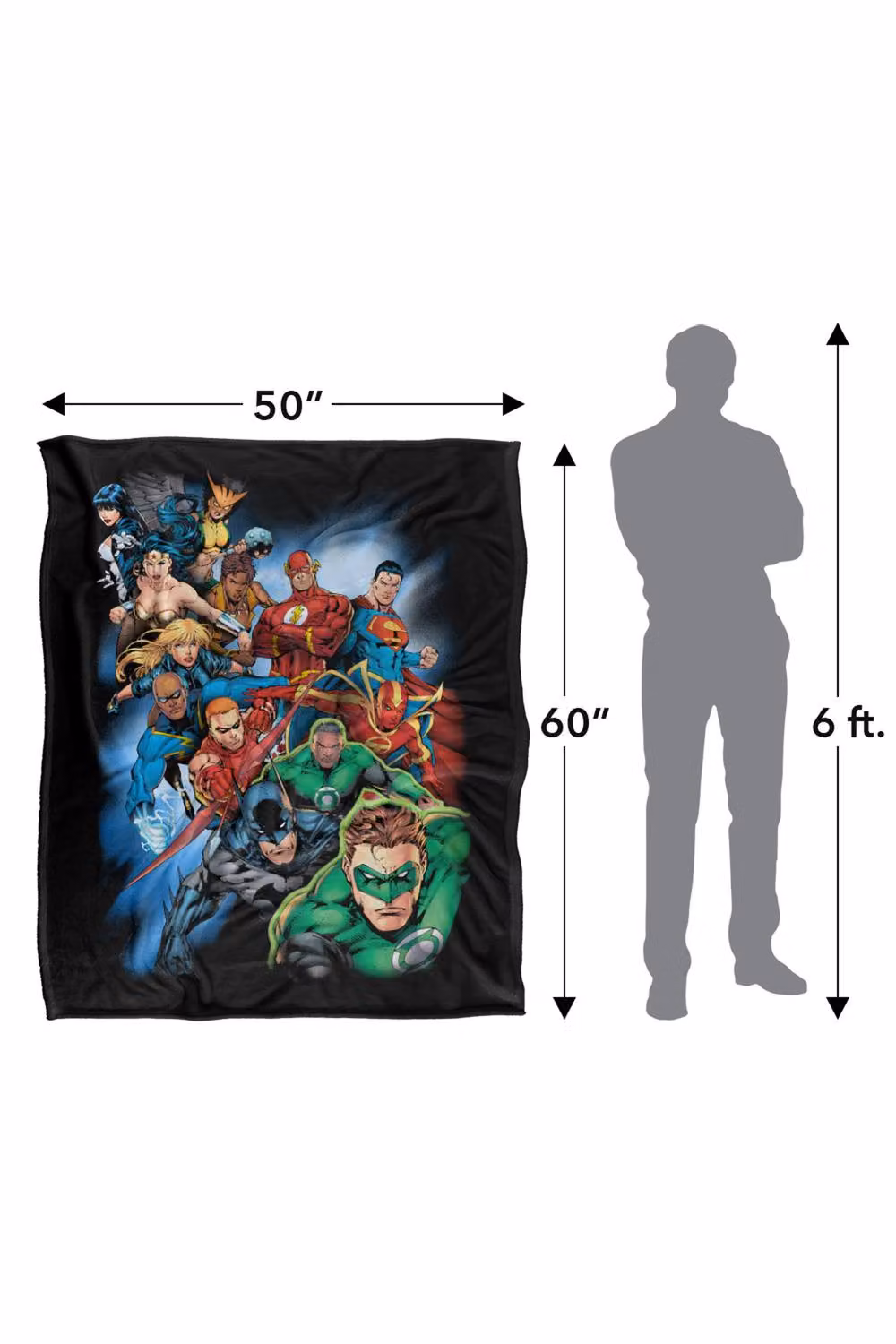 LOGOVISION Justice League Heroes Unite Super Soft Silky Touch Fleece Throw Blanket, Multicolour, W: 152.4 cm x L: 127.0 cm – 8