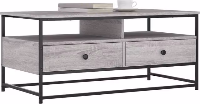 Berkfield Home Grey Sonoma Decorative Coffee Table, W/D/H: 100 x 51 x 45 cm