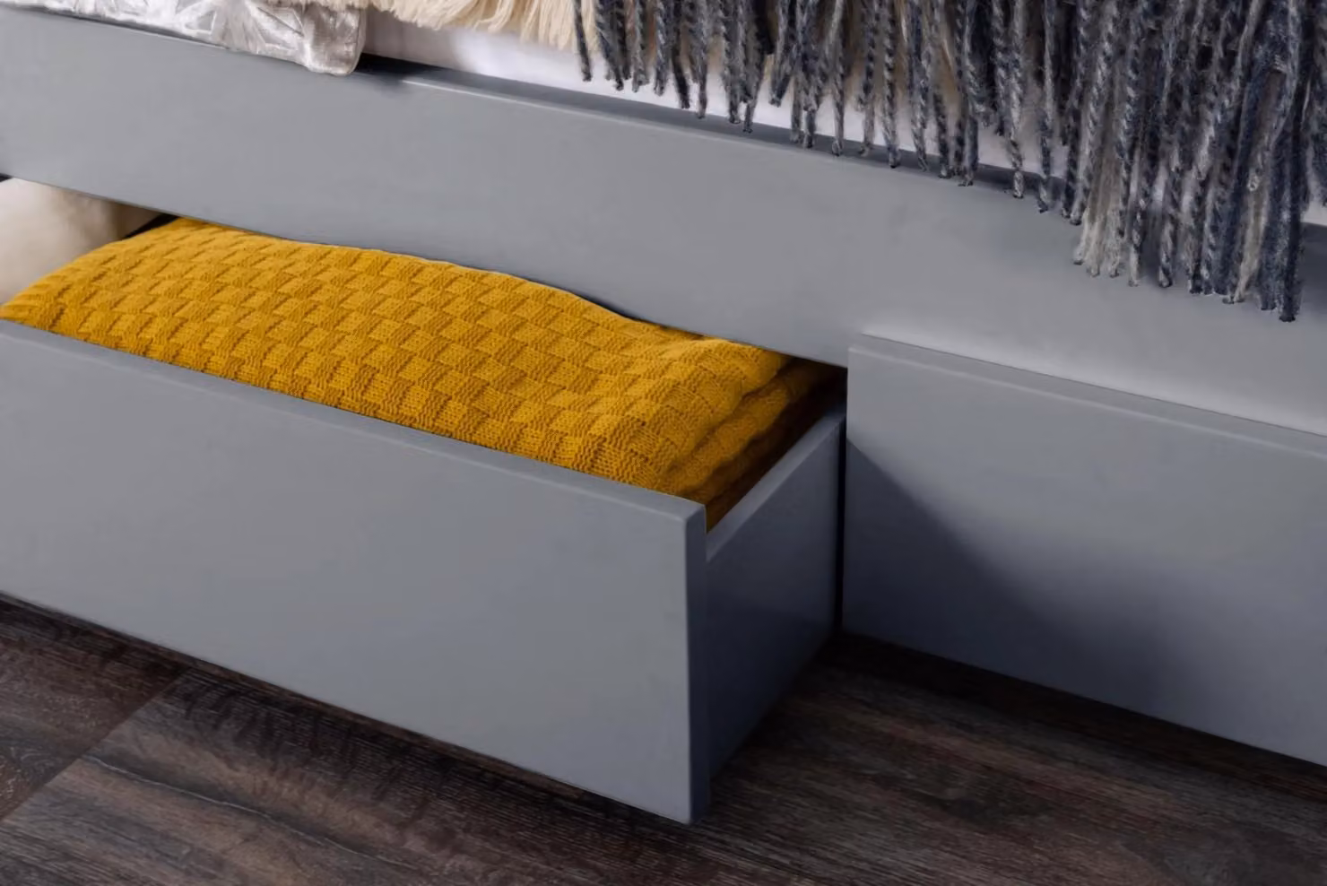 FurnitureboxUK Azure Modern Solid Pine Double Bed Frame in Grey with Mattress and 2 Drawers, 140 x 200 cm – 2