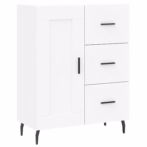 vidaXL Modern White Sideboard in Engineered Wood, W/D/H: 69.5 x 34 x 90 cm