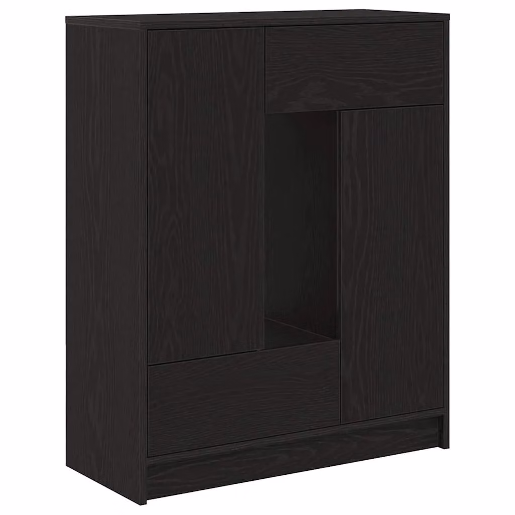 Berkfield Home Modern Sideboard with Drawers and Doors in Black Oak, W/D/H: 73 x 31 x 90 cm – 2