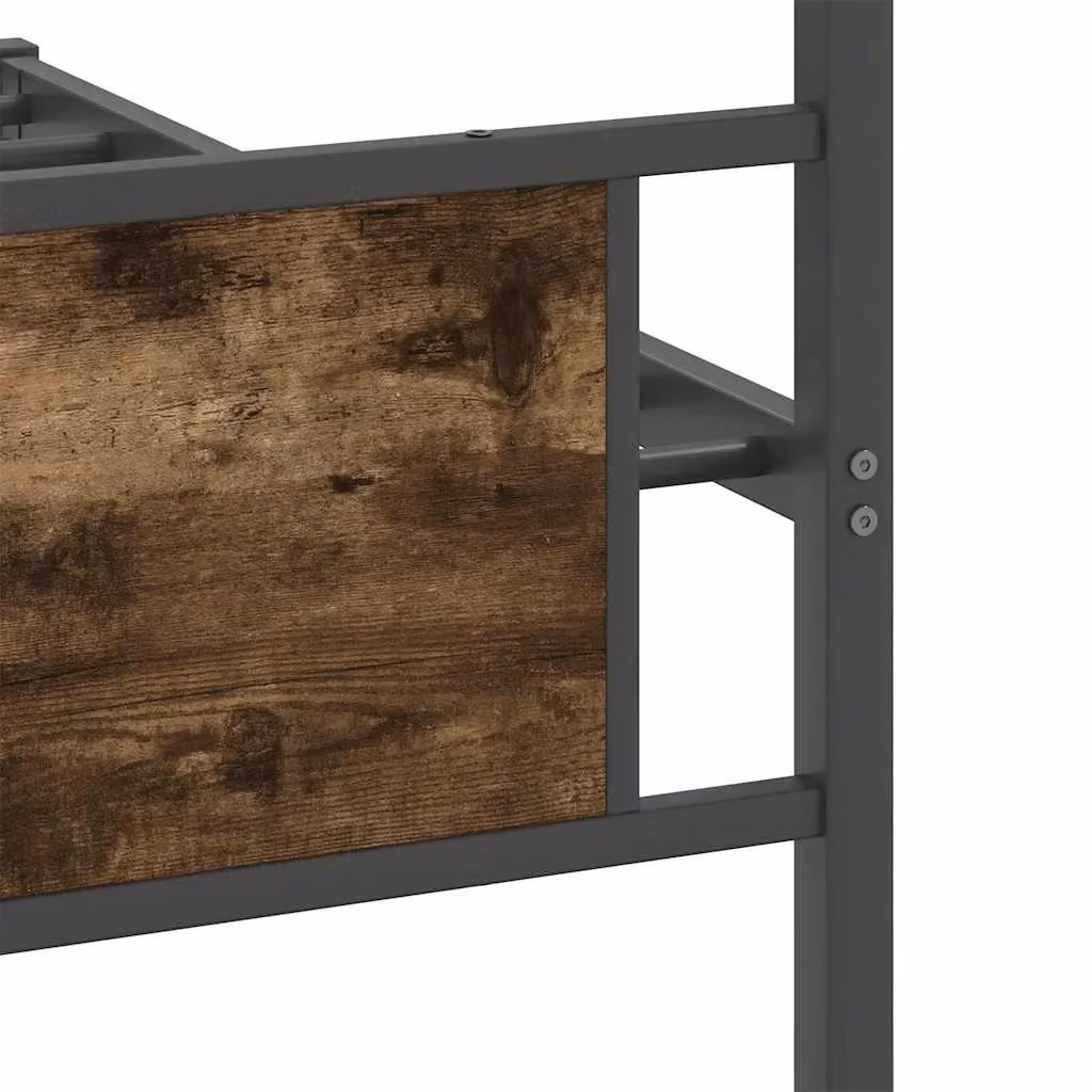 Berkfield Home Smoked Oak Bed Frame in Brown, W/D/H: 100 x 190 cm – 5