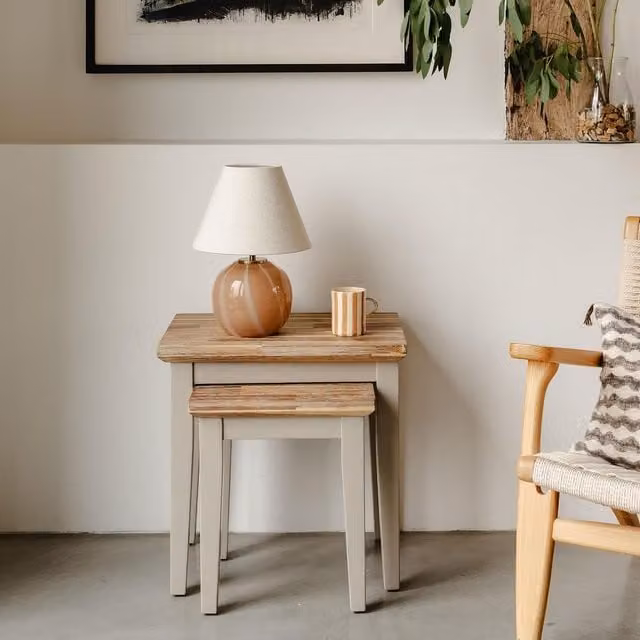 Florence Nest of Tables in Truffle Brown Wood