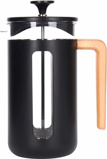 La Cafetiere Pisa Glass Cafetiere with Stainless Steel Frame, Black/Transparent, Diameter: 14.5 cm