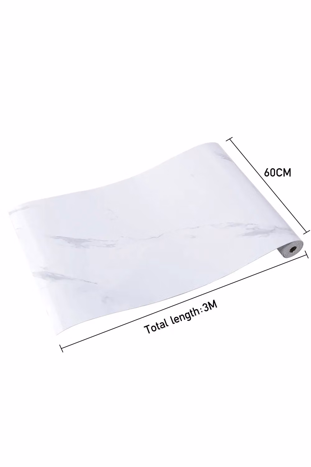 Living and Home White Marble Effect Self Adhesive Vinyl Wallpaper Roll, W: 60 cm, L: 3 m – 2