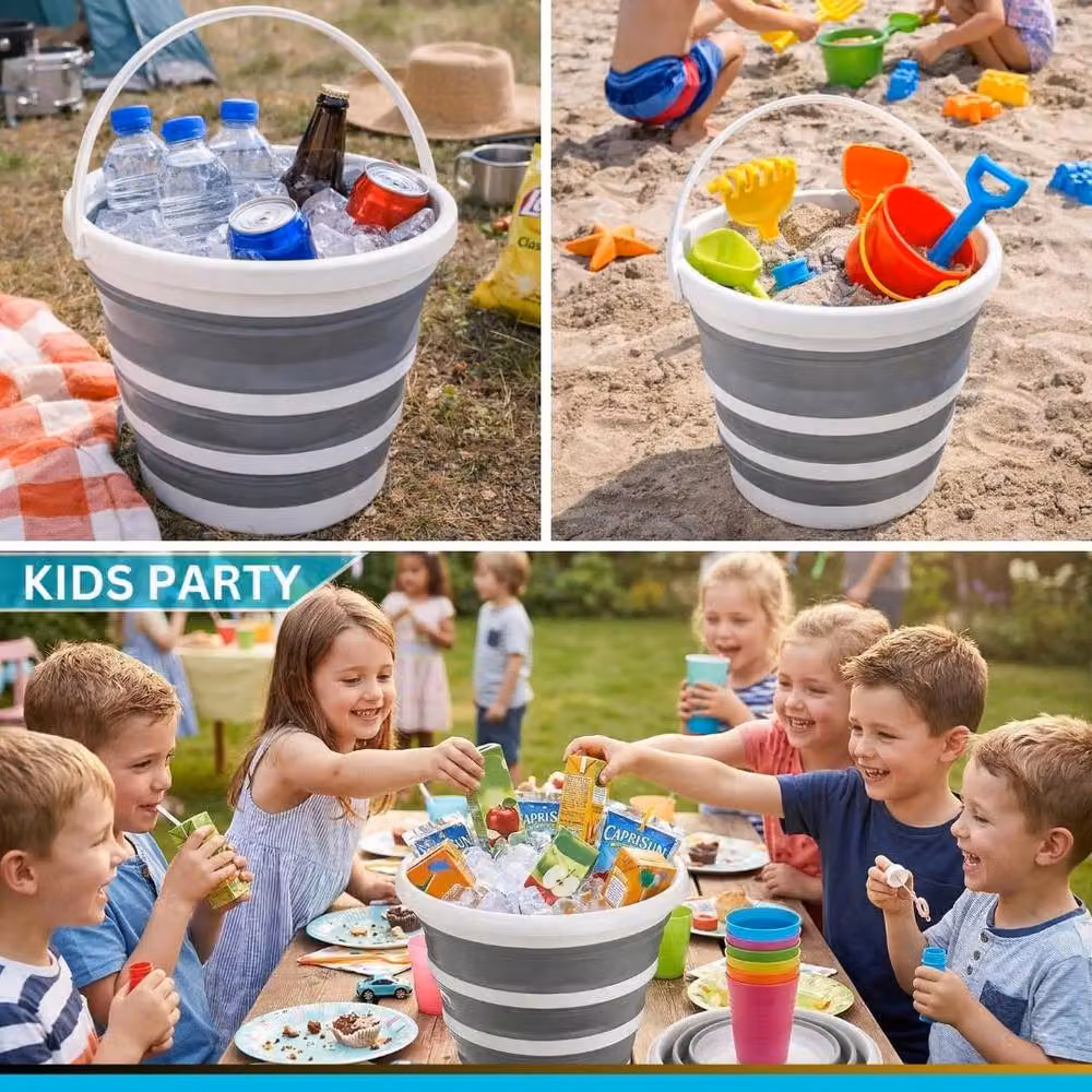 Almineez 10L Collapsible Bucket in Grey – 3