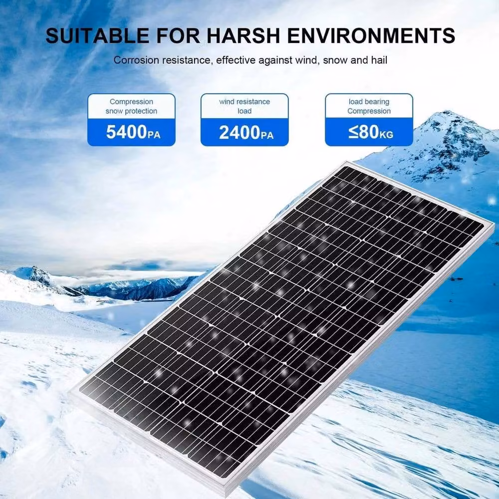 FLAVORA 200W Monocrystalline Solar Panel Kit with 40A MPPT Battery Charger in Black, W: 100 cm, H: 52 cm – 5