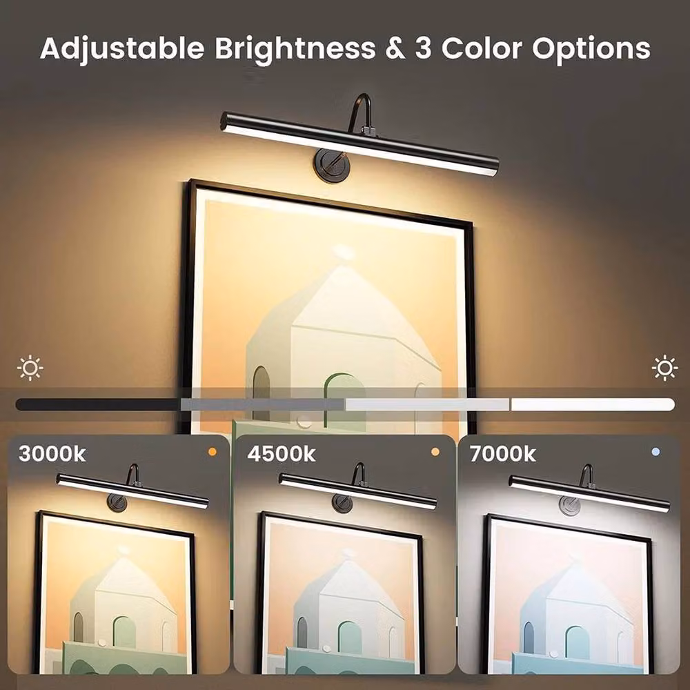 SPETLEK Rechargeable LED Picture Light with Remote and Timer, Black, W: 42 cm – 3