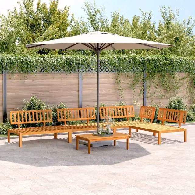 Berkfield Home 5 Piece Garden Pallet Sofa Set in Brown Solid Acacia Wood