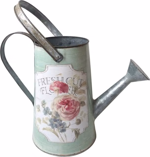 ALL CHIC Vintage Green Metal Watering Can