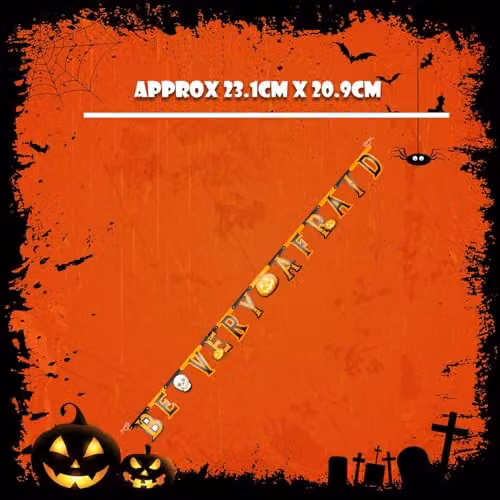 VFM e-Store Orange Halloween Be Very Afraid Hanging Banner, Width: 182 cm – 4