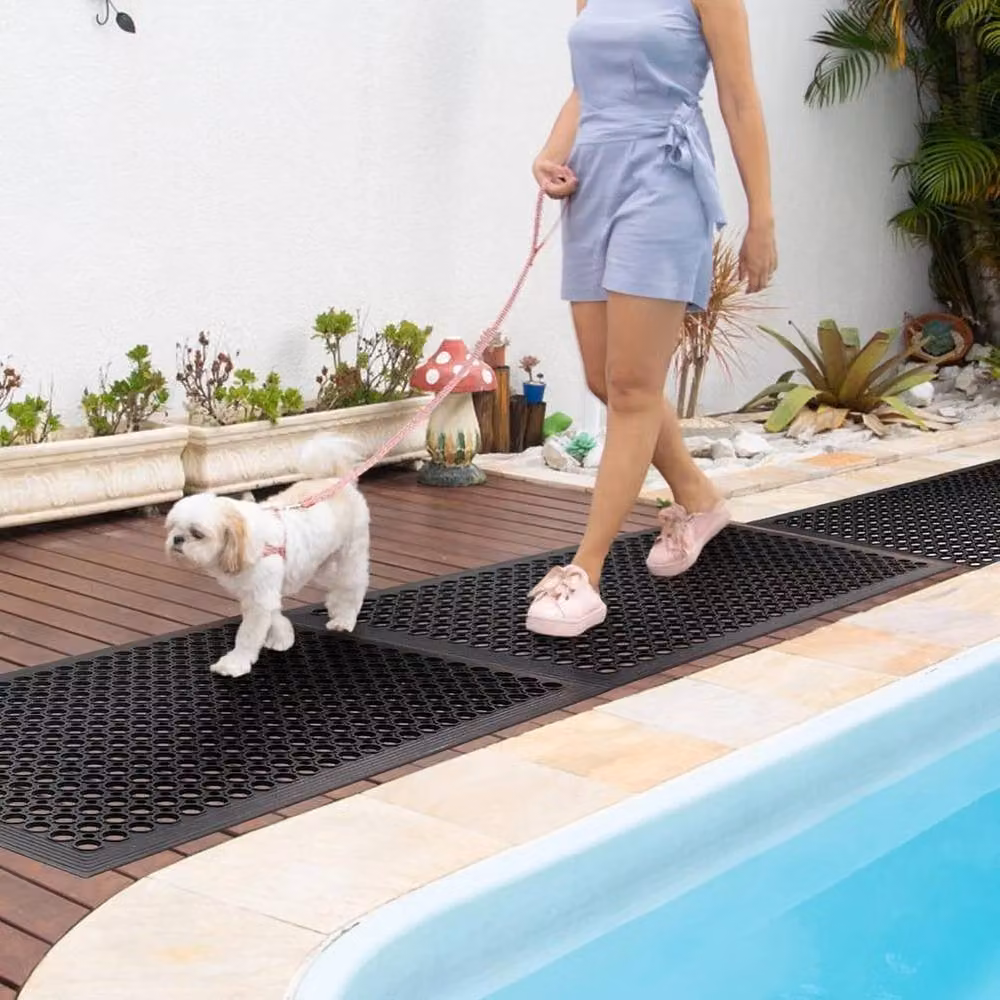 SPETLEK Non-Slip Heavy Duty Rubber Outdoor Door Mat in Black, W: 60 cm, D: 90 cm – 5