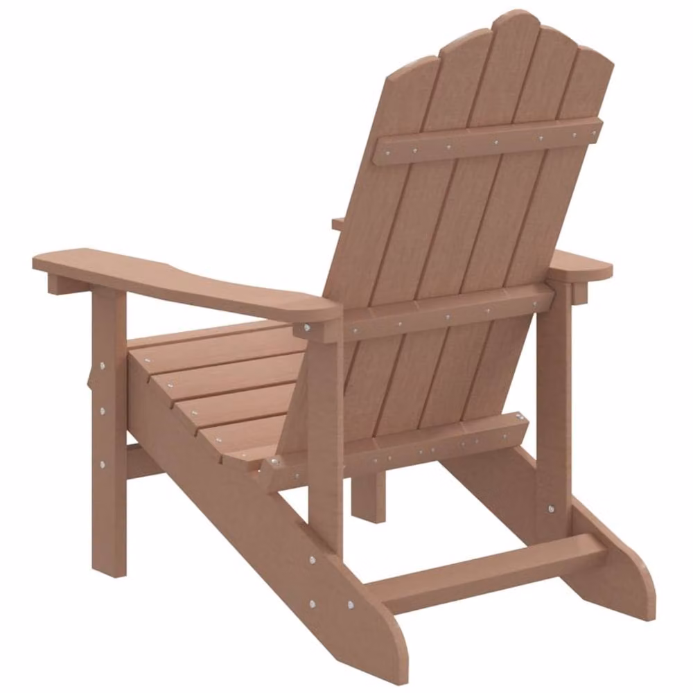 Berkfield Home Garden Adirondack Chair in Brown HDPE Composite Plastic – 3