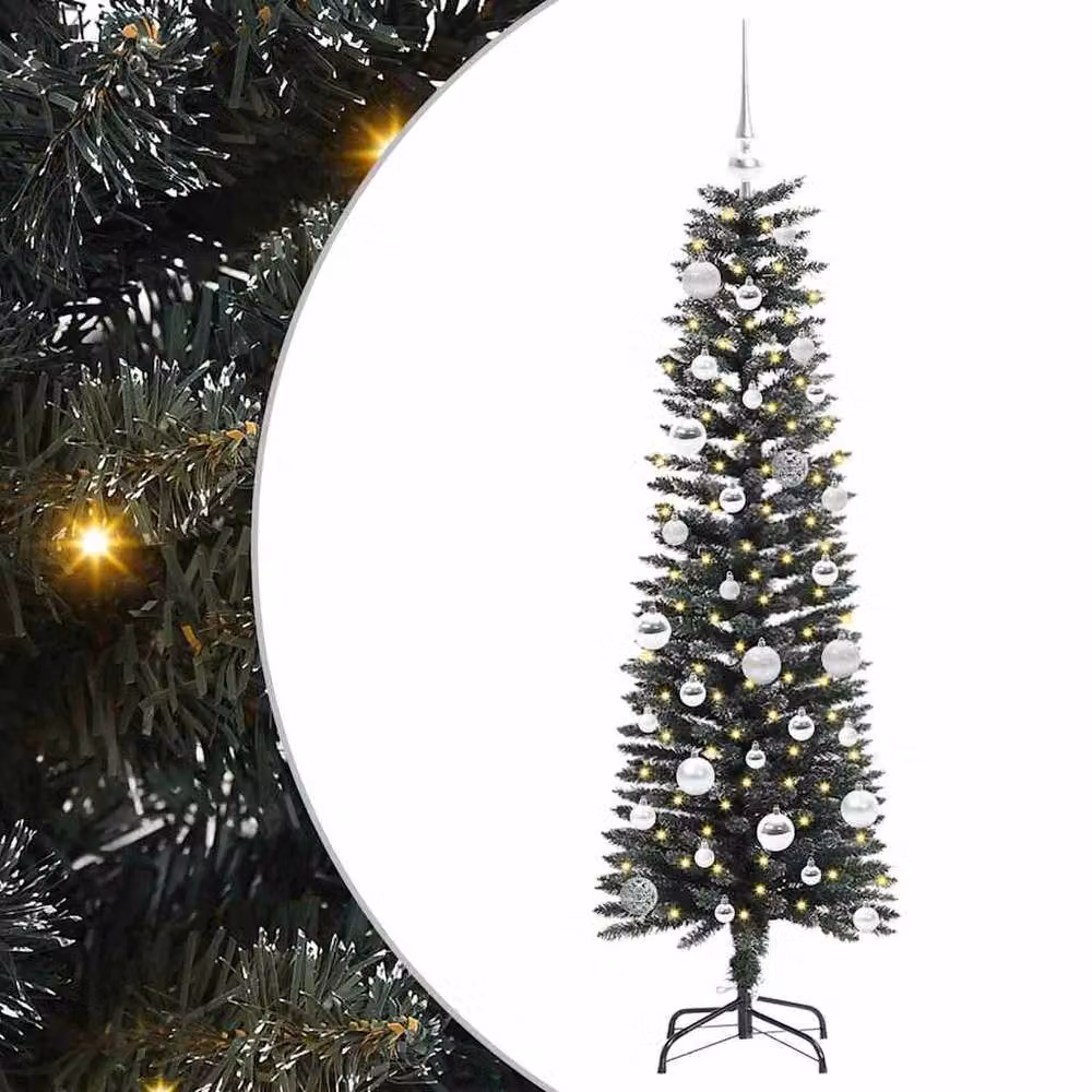 Berkfield Home Elegant Artificial Christmas Tree with 150 LEDs, Green, H x W x D: 150 x 43 x 43 cm – 3