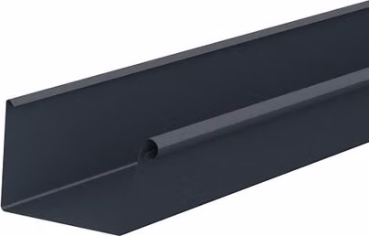 Lindab Rectangular Galvanised Steel Gutter in Anthracite Grey, Width: 140 mm, Length: 3 m