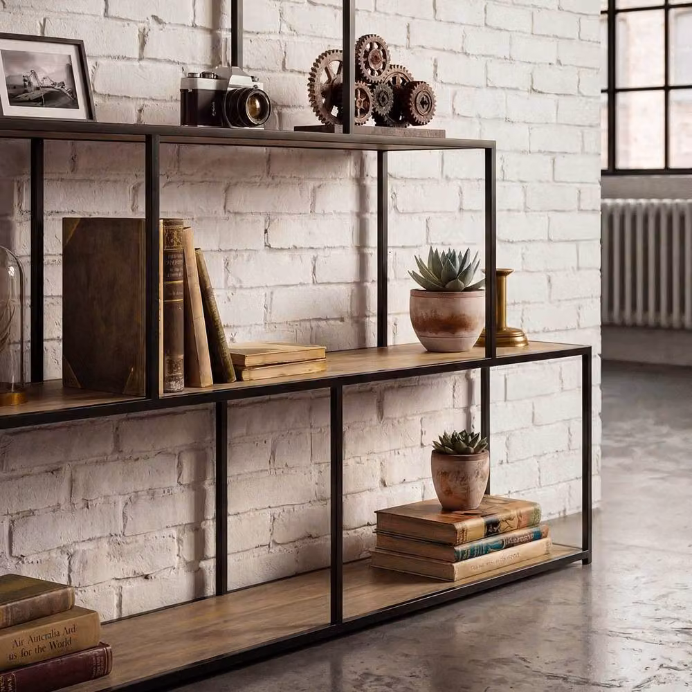 CALICOSY LEXIE 5-Tier Staircase Design Bookshelf, Black, W: 160 cm, H: 157 cm, D: 30 cm – 3