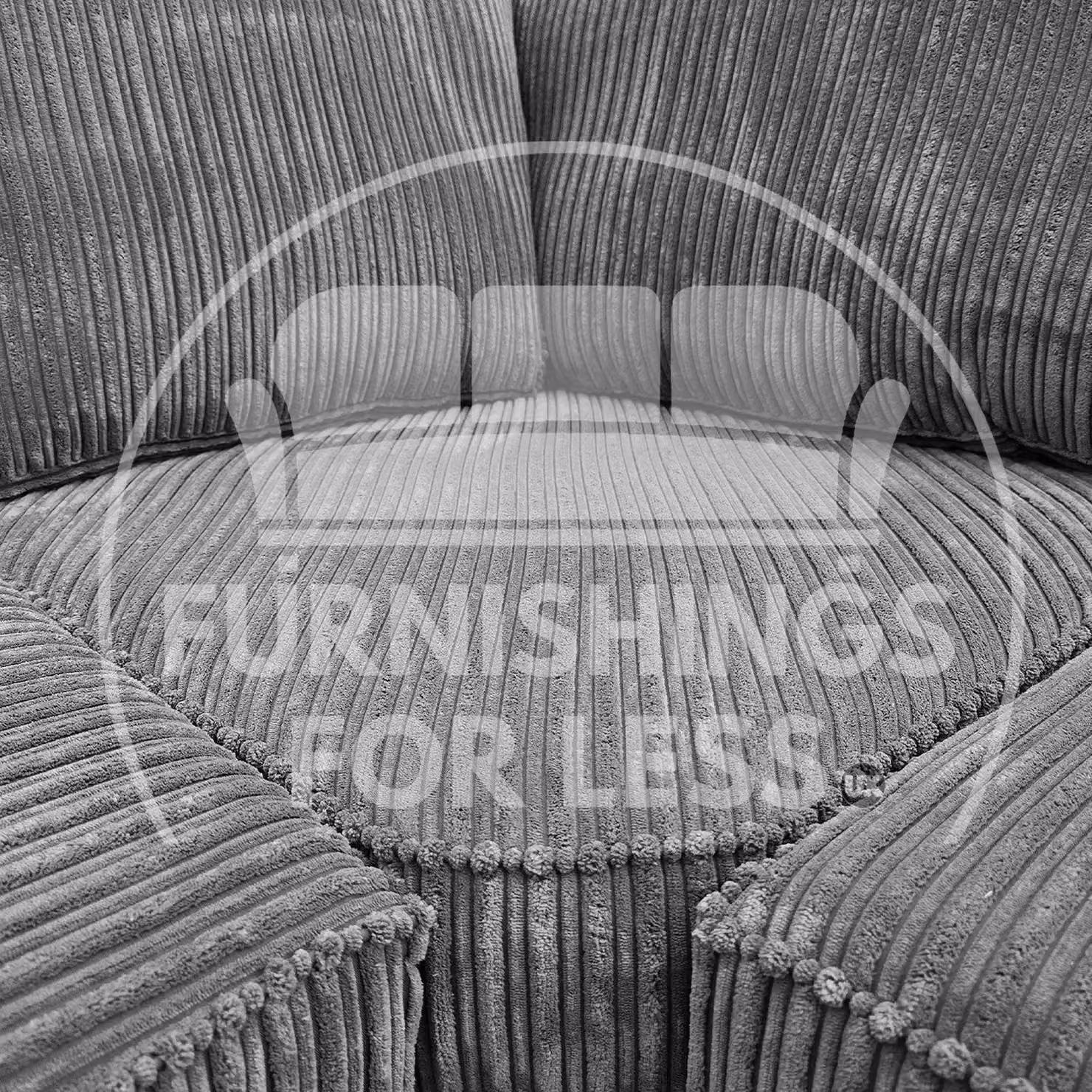 Furnishings For Less UK Bishop U-Shaped 5 Seater Large Sofa in Grey Jumbo Cord Fabric with Matching Ottoman – 2