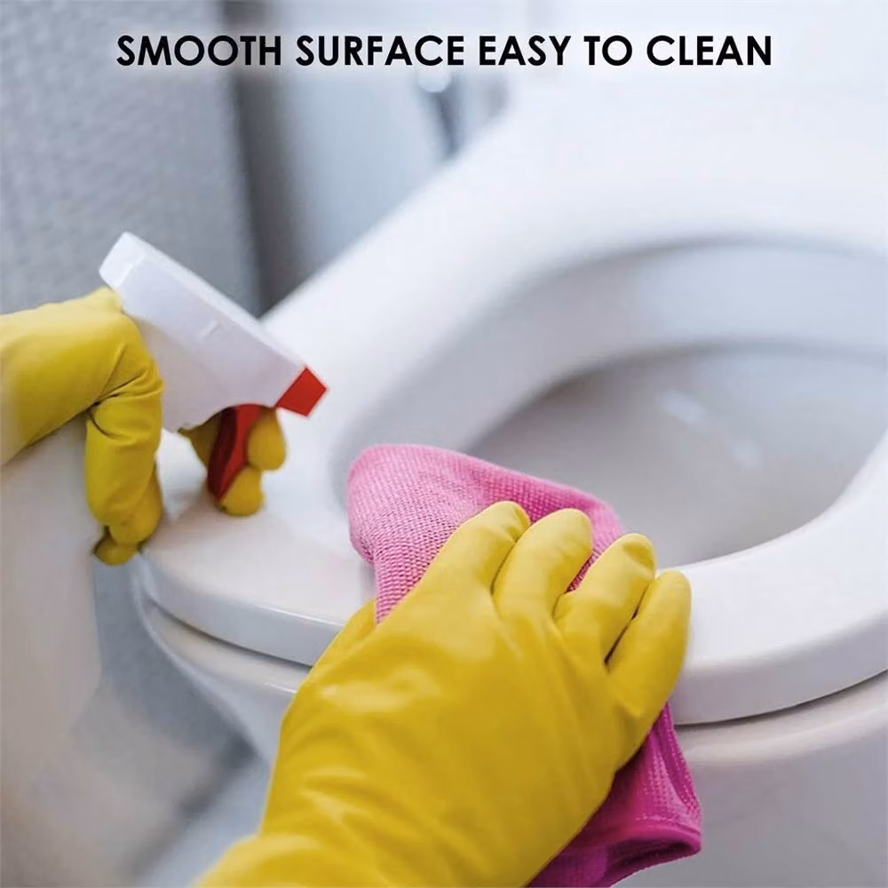 Nordara White Square Plastic Toilet Seat with Soft Close and Quick Release Hinges – 2