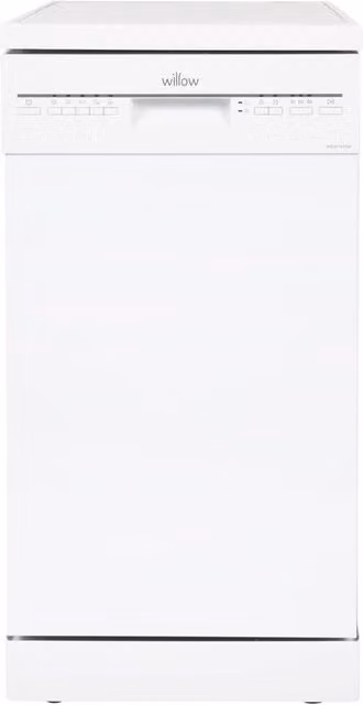 Willow Freestanding Slimline Dishwasher in White with 10 Place Settings – 1