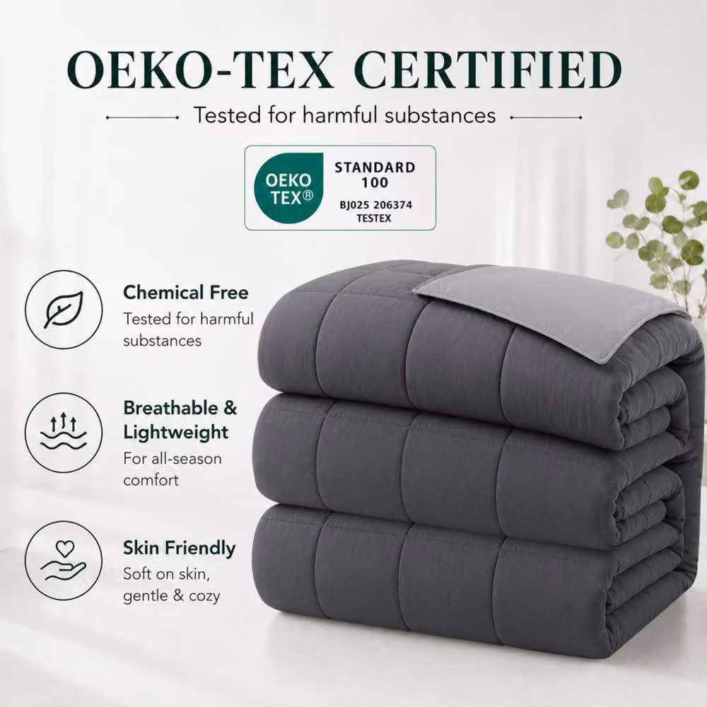 Pamposh 10.5 Tog Grey Hotel Quality Duvet Quilt, Single Size – 5