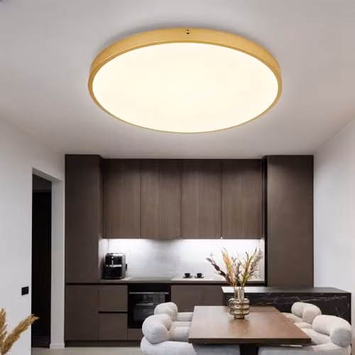 Globo Lighting Modern LED Ring Ceiling Light in Brass-Coloured Metal and Plastic, Warm White, D 45 cm – 2