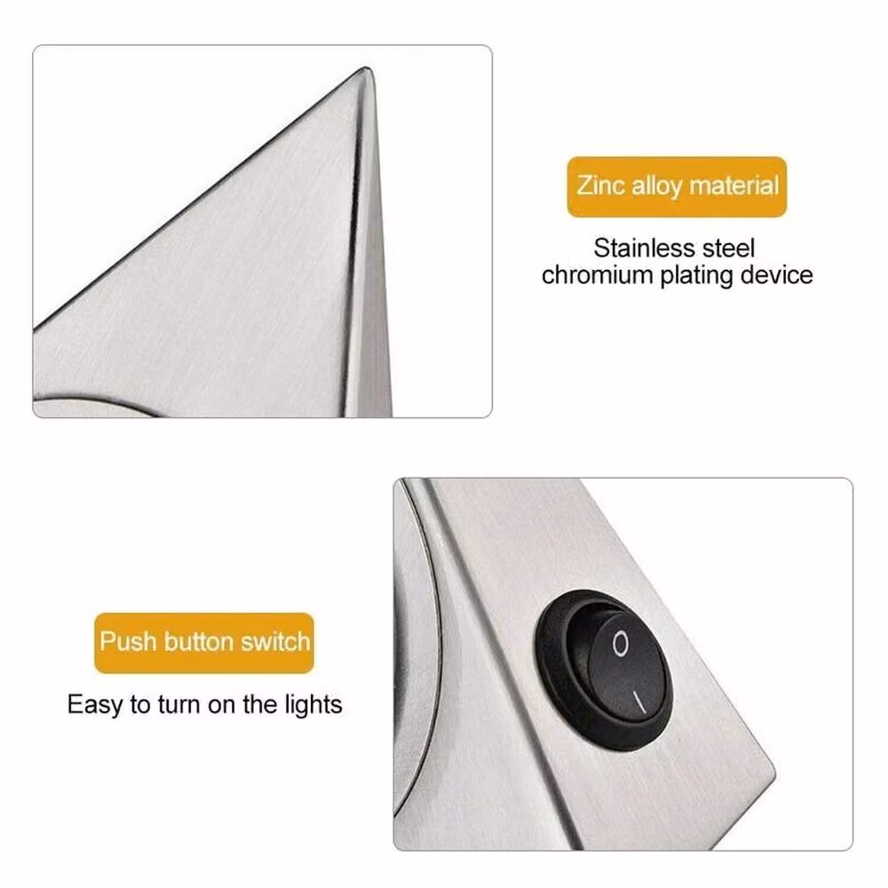 PAWNORA 10-Piece Cool White LED Under Cabinet Triangle Lights in Silver – 3