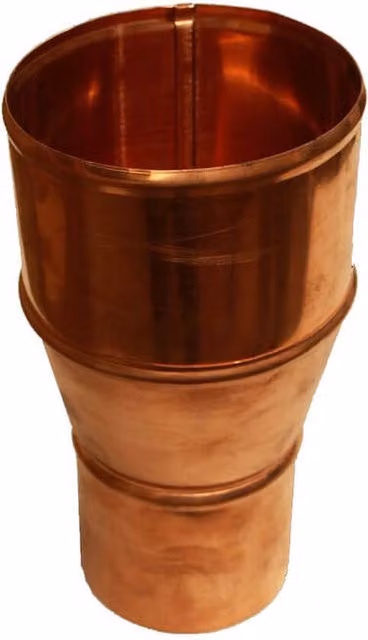 Coppa Gutta Copper Large Half Round Gutter Reducer in Bronze, 100mm x 80mm
