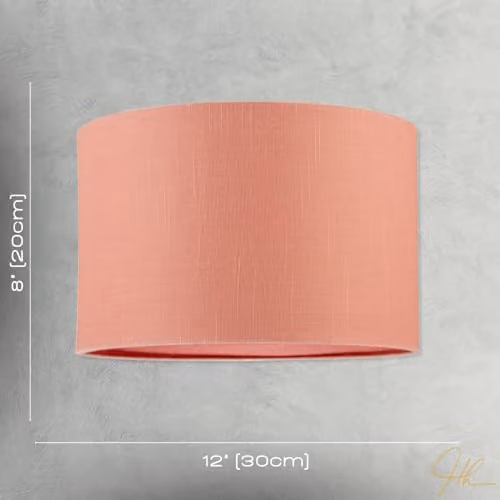Happy Homewares Peach Palazzo Textured Linen Fabric Circular Lamp Shade, Diameter: 30 cm, Height: 20 cm – 3