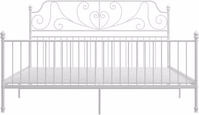 Berkfield Home White Metal Super King Bed Frame W/D/H: 180 x 200 x 131 cm