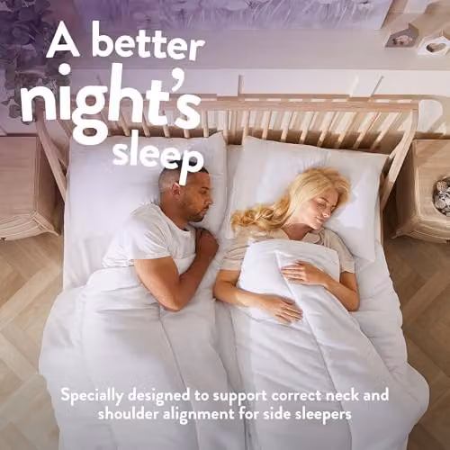 Slumberdown Super Support Firm Pillows, 2 Pack, White – 2