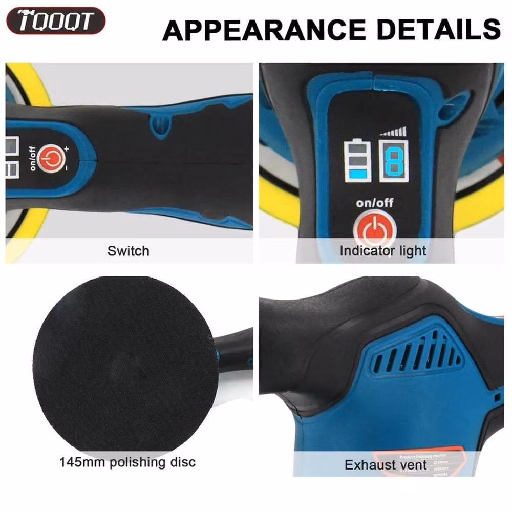 SPETLEK 21V 6in Cordless Car Polisher Buffer Sander in Blue – 4