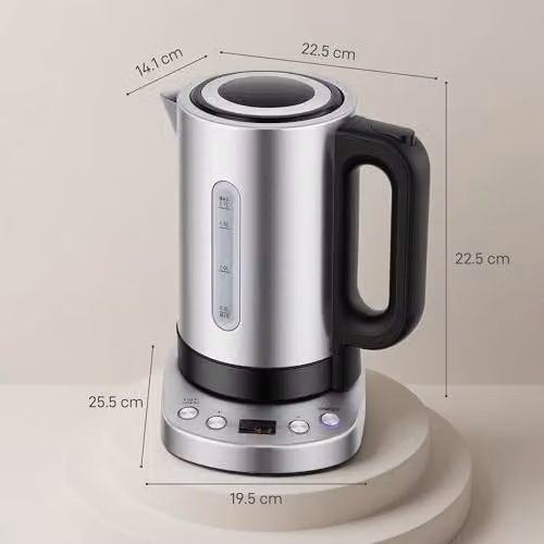 HOMCOM 1.7L Electric Kettle with Temperature Control and Keep Warm Function, Silver – 6