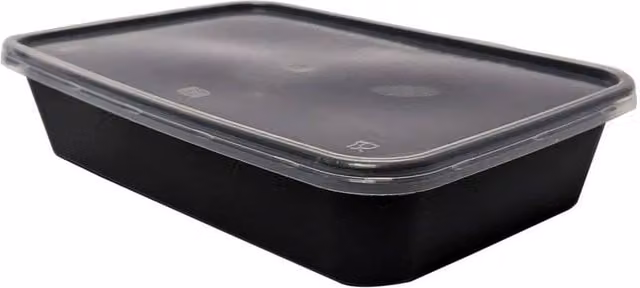 NESTLUNE Reusable Black Plastic Food Containers with Snap Lids, 500 ml, Pack of 10 – 1
