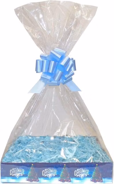 Hampabox Christmas Tree Hamper Gift Basket Kit with Blue Accessories, W: 30 cm, D: 20 cm, H: 6 cm