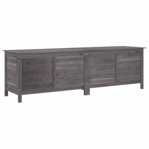 vidaXL Garden Storage Box in Anthracite, Solid Fir Wood, W: 198.5 cm, D: 50 cm, H: 56.5 cm