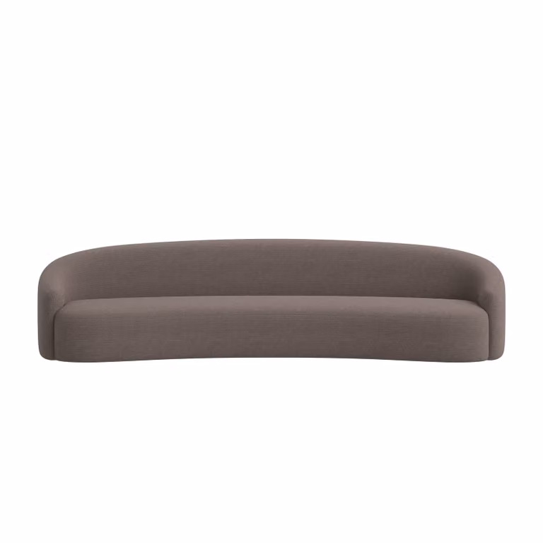 Dome Deco OSAN Upholstered Art Deco Sofa in Grey