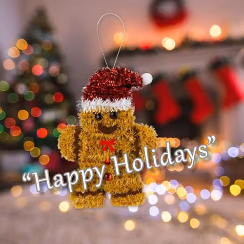 VFM e-Store Gingerbread Man Christmas Tinsel Decoration, Brown, H: 16 cm, W: 11 cm – 4