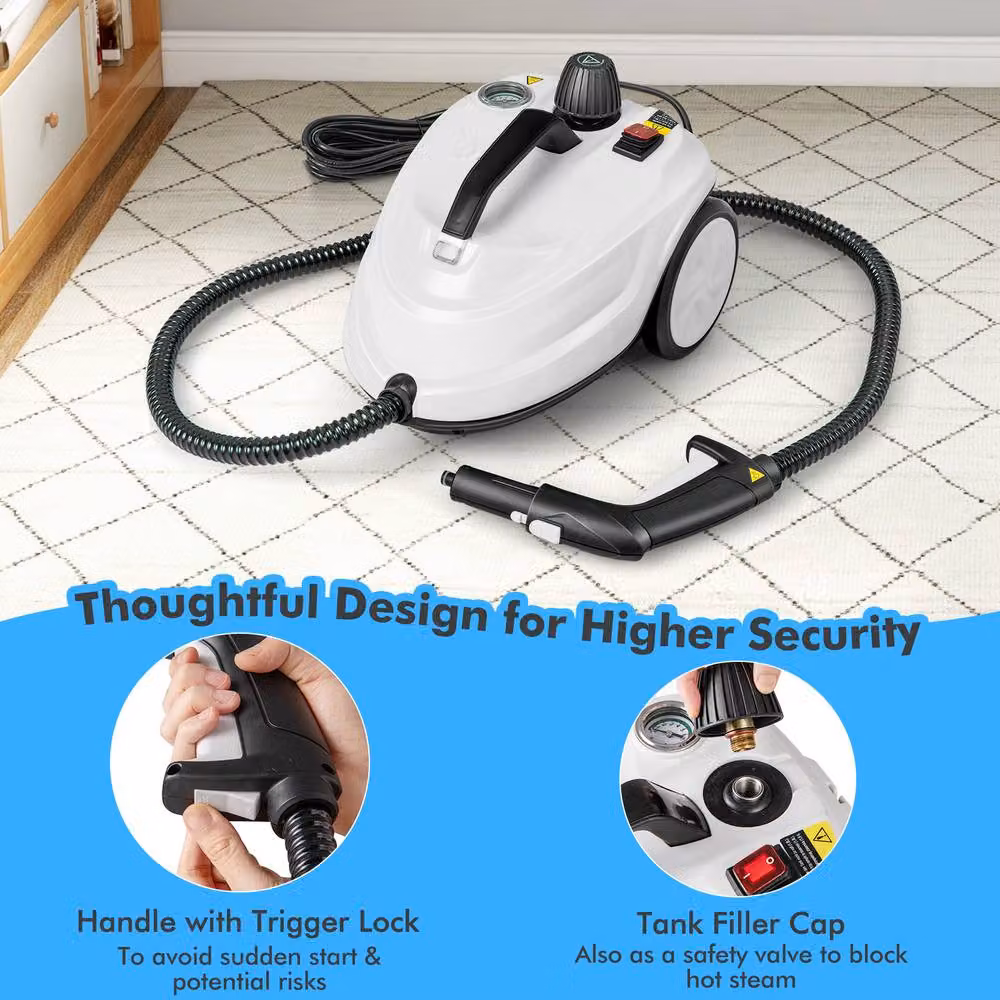 Costway 2000W High Pressure Floor Steam Cleaner in White – 6