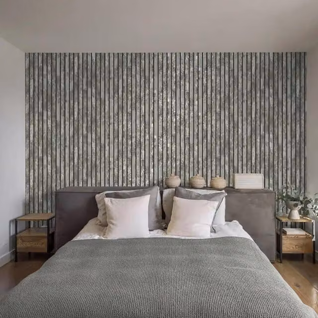 Crown Carbon Oxidize Abstract Wallpaper in Grey and Petrol