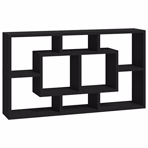 vidaXL Wall Mounted Cube Display Shelf with 8 Compartments, Black – 1