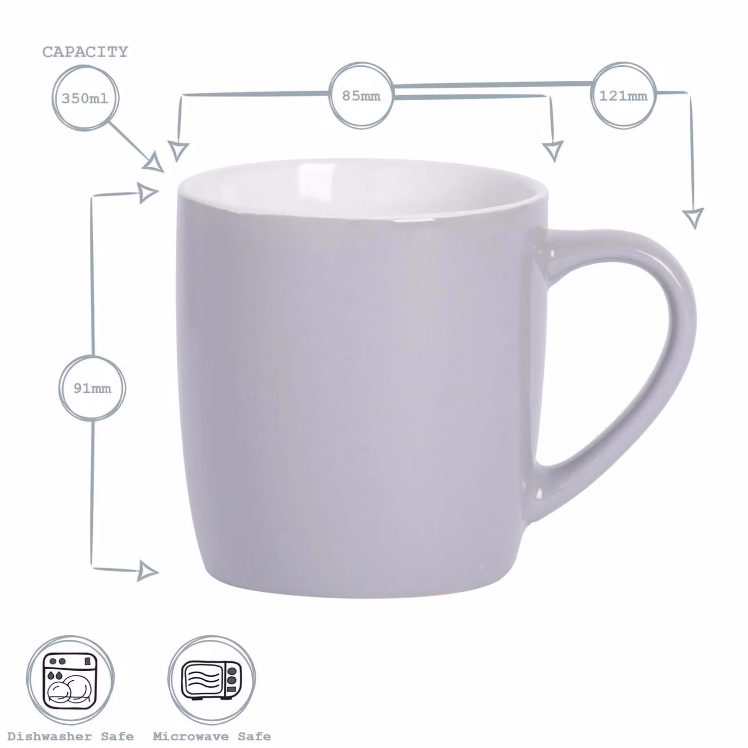 Argon Tableware Multicolour Scandi Stoneware Coffee Mugs, 350ml, Pack of 6 – 4