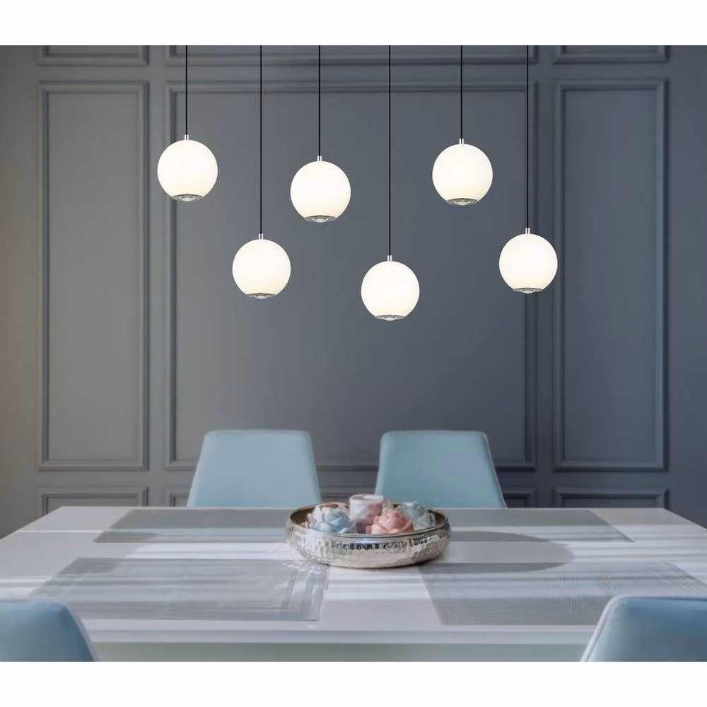 Netlighting Simmons Cluster Pendant Ceiling Light in Matt Grey with 6 LED Bulbs – 2