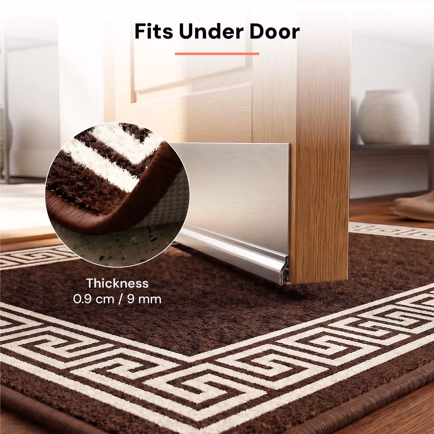 Smart Living Greekey Heavy Duty Non Slip Striped Door Mat in Dark Brown, W/D/H: 60 x 40 cm – 3