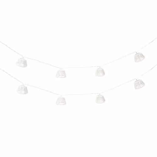 ValueLights White Rope Wicker Basket 10 x Battery Operated Warm White Outdoor Garden String Lights – 1