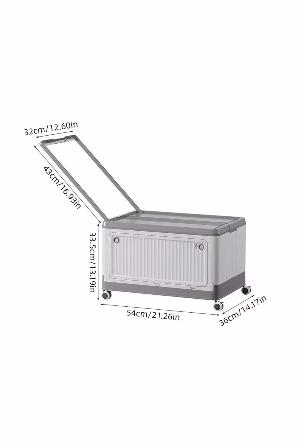 Garden Sanctuary Plastic Storage Box with Lid, Handles and Wheels, Grey, W/D/H: 54.0 x 33.5 x 1.0 cm – 2