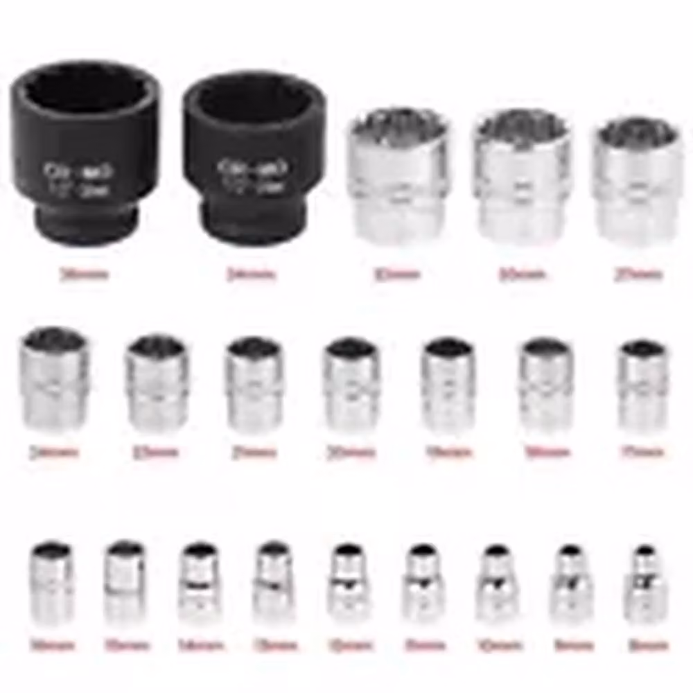 EONLION Universal 12-Point Spline Socket Set, 8-36mm, 1/2 Inch Drive, Chrome Vanadium, Silver and Black – 3